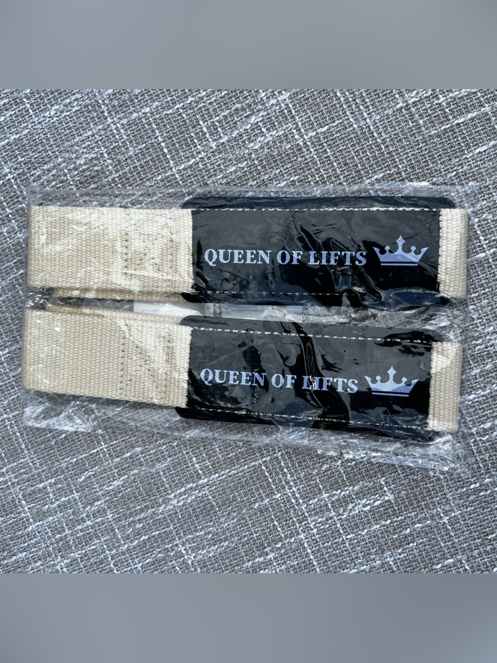 TCEC Beige weight Lifting training wristStraps with Black Accents Queen of lifts